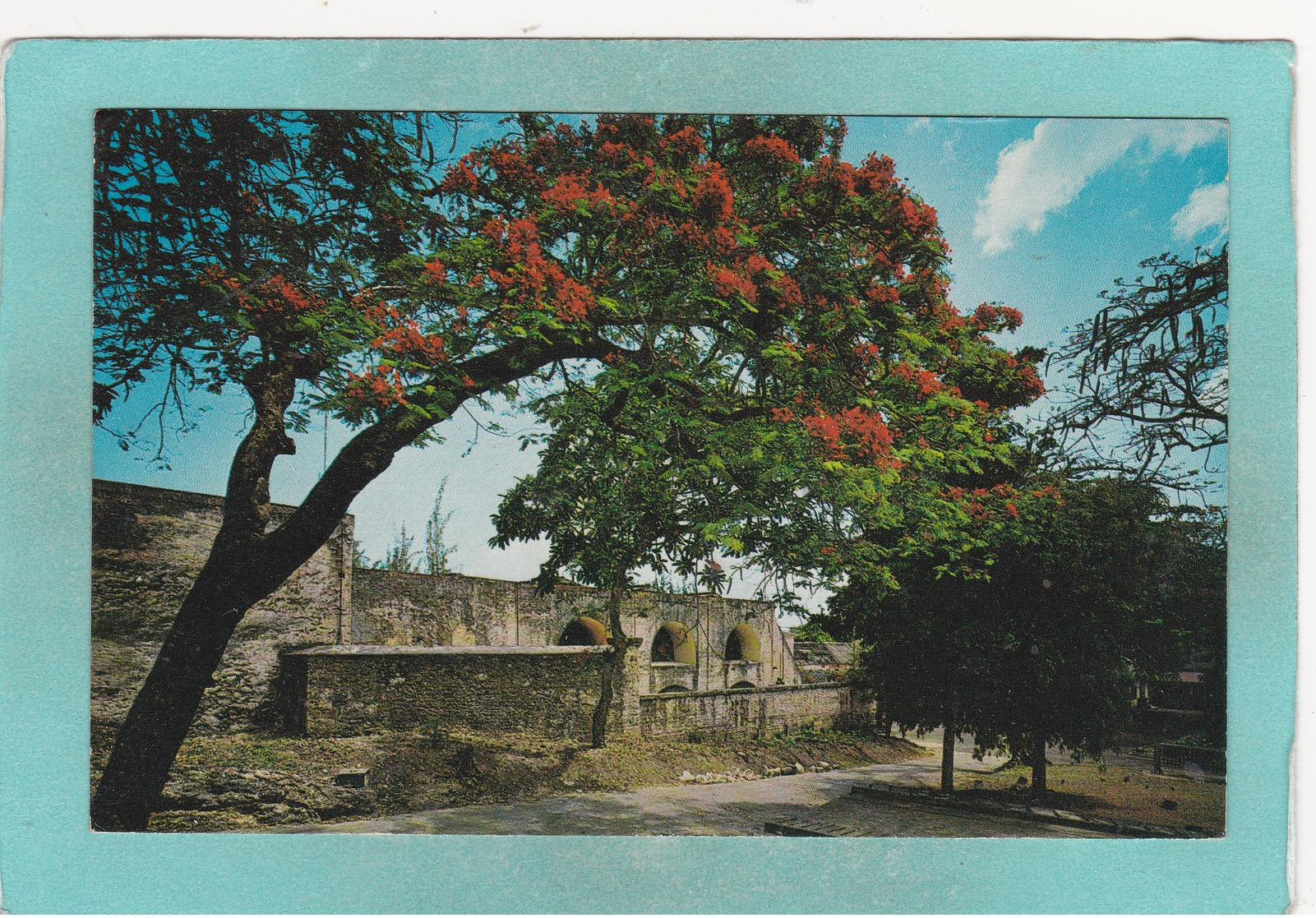 Old Postcard Of Old Military Fort,St.Michael,Barbados Posed With Stamp,S52. - Barbados