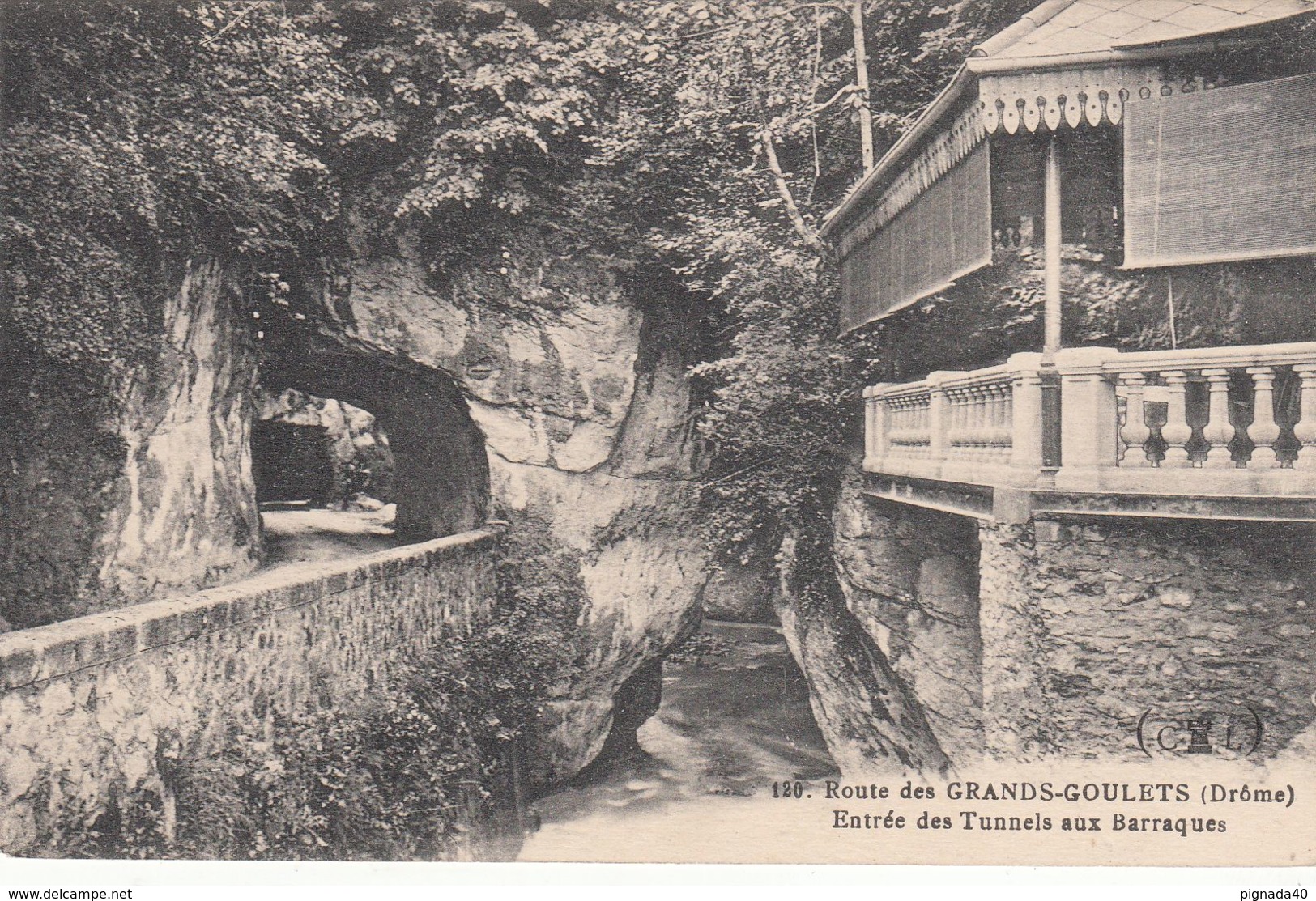 Cp , 26 , Route Des GRANDS-GOULETS , Entrée Des Tunnels Aux Barraques - Les Grands Goulets