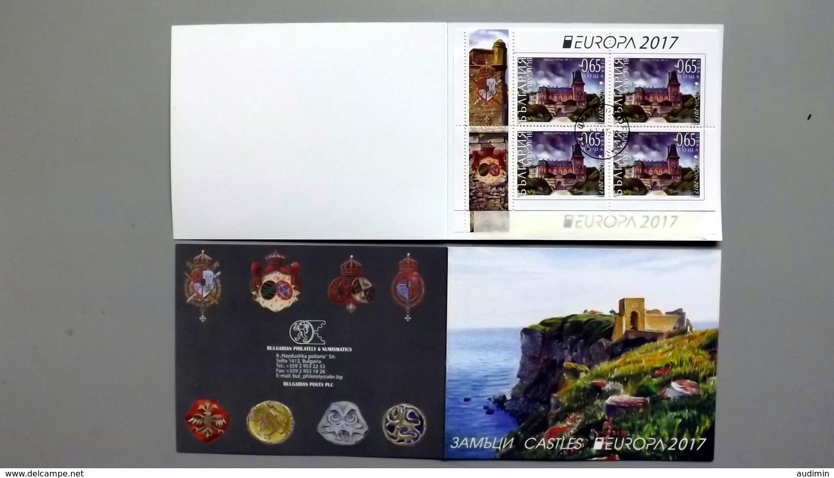 Bulgarien 5308/9 MH/booklet 17 Oo/ESST, EUROPA/CEPT 2017, Zarenresidenz Euxinograd, Muttergotteskirche - Used Stamps