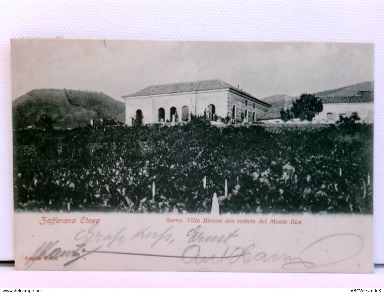 Seltene AK Zafferana Etnea - Sarro, Villa Bicocca Con Veduta Del Monte Ilice; 1913 - Sonstige & Ohne Zuordnung