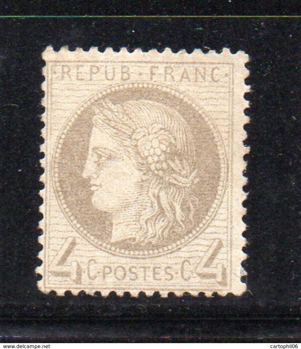 - FRANCE - Yvert & Tellier N° 52 - 4 C. Gris Type Cérès Neuf Sans Gomme - Cote 150 EUR - - 1871-1875 Cérès