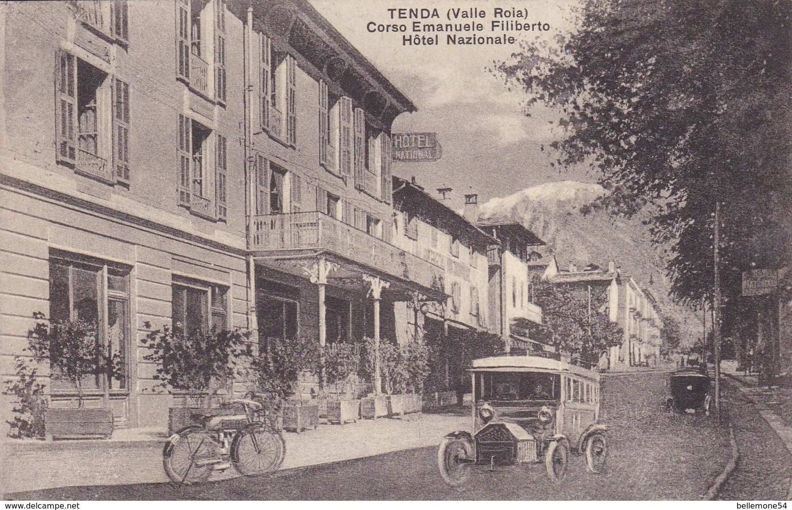 Cpa Italie - Tenda - Corso Emanuele Filiberto Hôtel Nazionale (voir Scan Recto-verso) - Autres & Non Classés