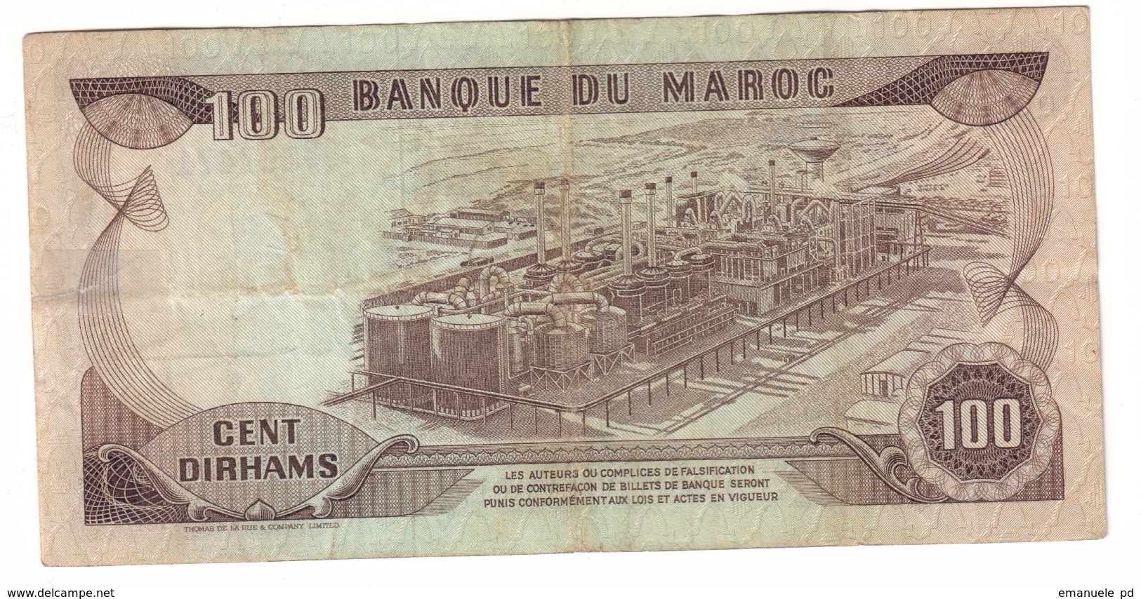 Morocco 100 Dirhams 1985 Repaired - Marocco