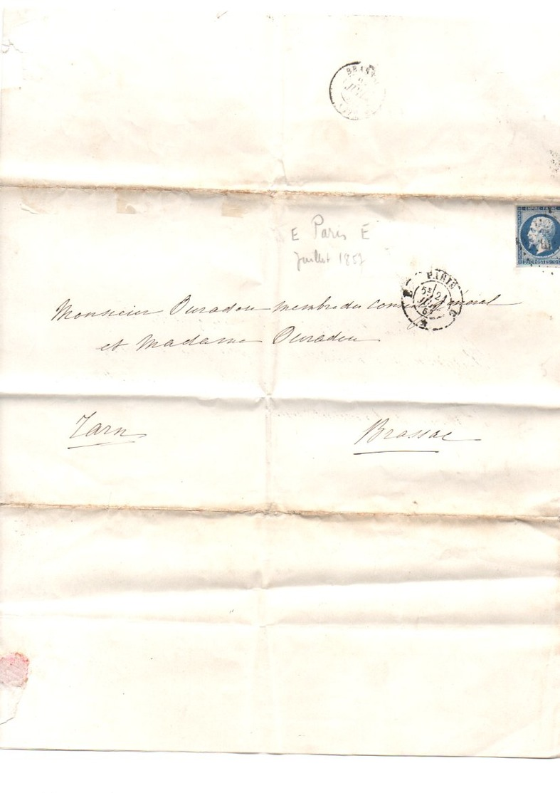 Baronne Carayon La Tour, Përignon> Mariage  J. Rogniat&Vicomte Chateaubriand 1857 > Conseil Géneral Ouradou, Brasse (EO7 - 1853-1860 Napoléon III