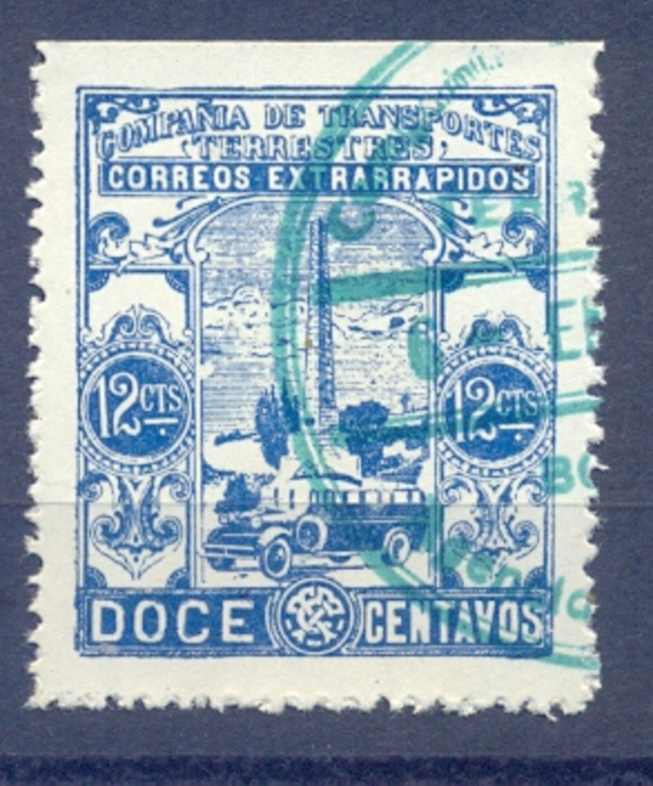 Colombia 1932  Compania De Transportes Terrestres  Bus 5th Iisseu  Private Carrier Very Rare Used Blue - Bussen