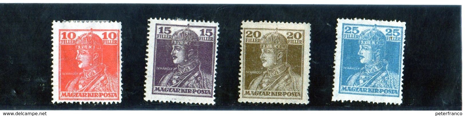 B - 1918 Ungheria - Re Carlo IV  (linguellati) - Unused Stamps