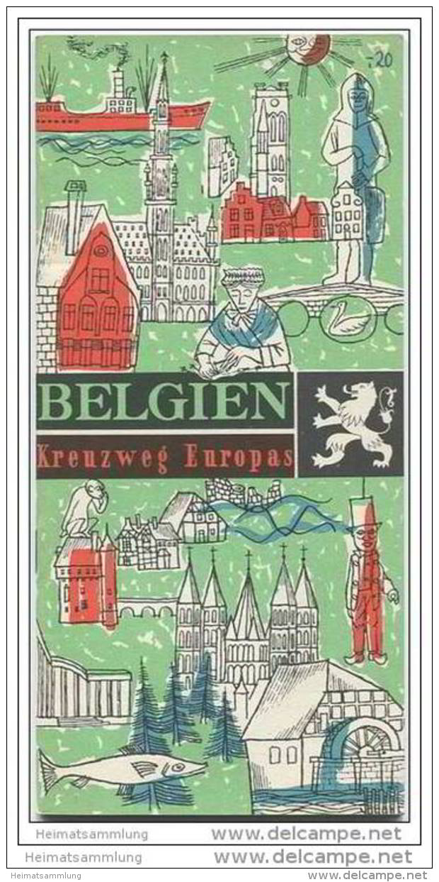 Belgien - Kreuzweg Europas - 36 Seiten Wissenswertes über Belgien 60er Jahre - Reiseprospekte