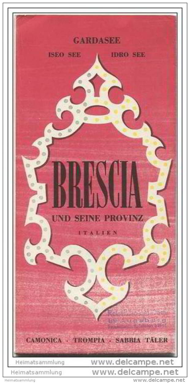 Brescia Und Seine Provinz - Faltblatt Mit 18 Abbildungen 50er Jahre - Italie