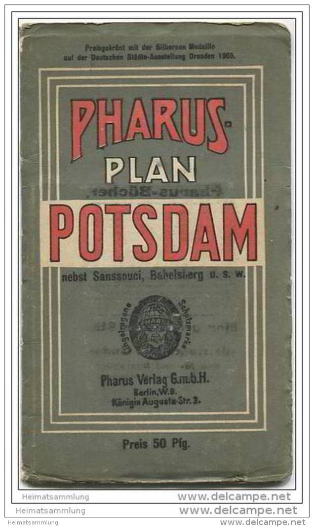 Pharus-Plan Ca. 1910 - Potsdam Nebst Sanssouci, Babelsberg U.s.w. Im Maßstab 1:16840 - Landkarten