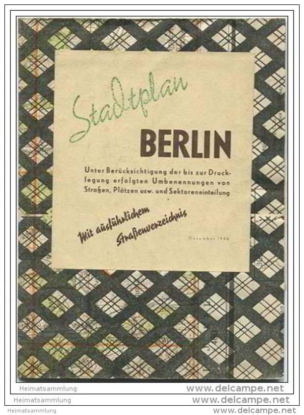 Stadtplan Berlin 1946 Mit Ausführlichen Strassenverzeichnis - Landkarten