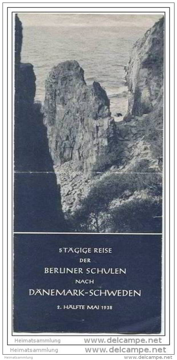 Deutschland - Berlin - 5tägige Reise Der Berliner Schulen Nach Dänemark-Schweden Mai 1938 - Faltblatt - Reiseprospekte