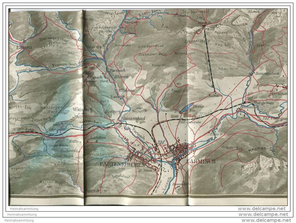 Garmisch-Partenkirchen Und Das Wetterstein-Gebirge - Relief-Übersichtskarte - Gezeichnet Von J. Ruep - Mapas Geográficas