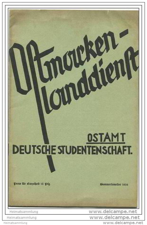 Ostmark - Ostmarkenlanddienst - Ostamt - Deutsche Studentenschaft - Sommersemester 1934 - Alemania Todos