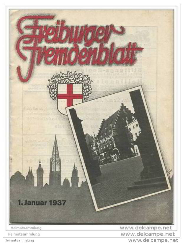 Freiburger Fremdenblatt 1937 - 16 Seiten Mit 15 Abbildungen U. A. Christl Cranz Olympiasiegerin Slalom 1936 - Stadtplan - Baden -Wurtemberg