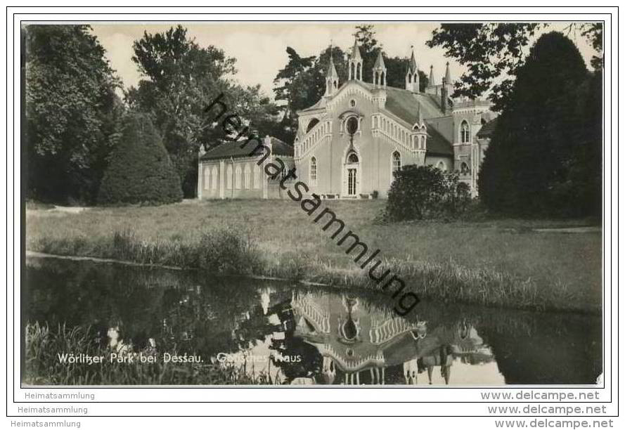 Wörlitzer Park - Gotisches Haus - Foto-AK 50er Jahre - Woerlitz