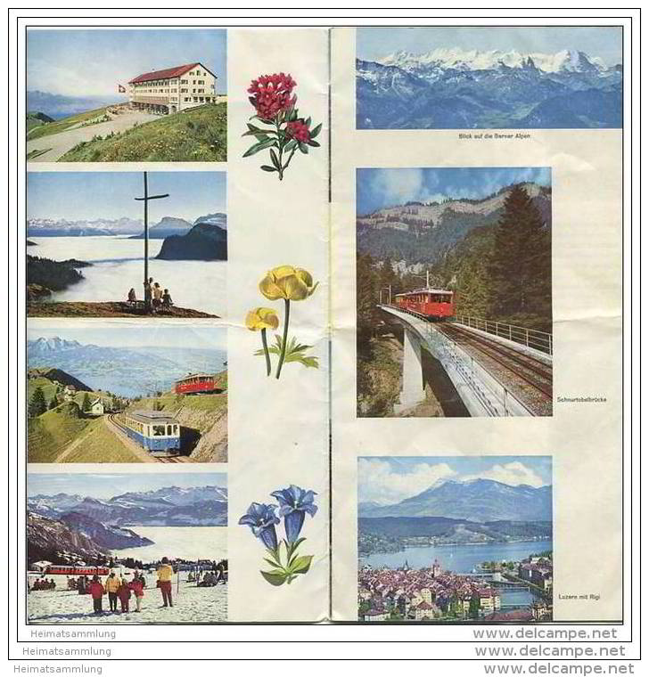 Schweiz - Vitznau 60er Jahre - Rigi - Bahn - Faltblatt Mit 17 Abbildungen - Reiseprospekte
