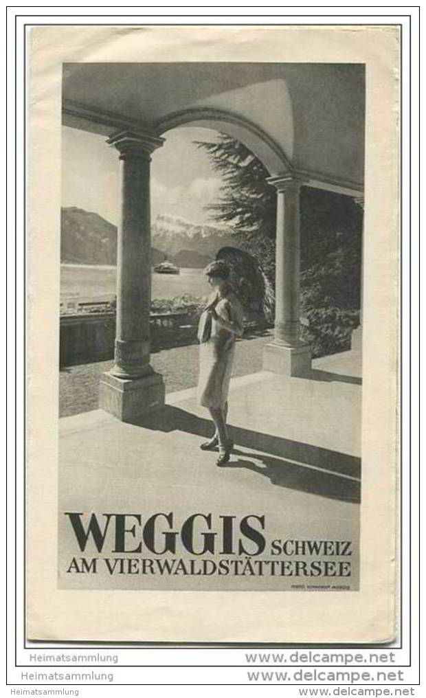 Schweiz - Weggis Am Vierwaldstättersee 1929 - Faltblatt Mit 11 Abbildungen - Hotel Und Pensionspreise - Reiseprospekte