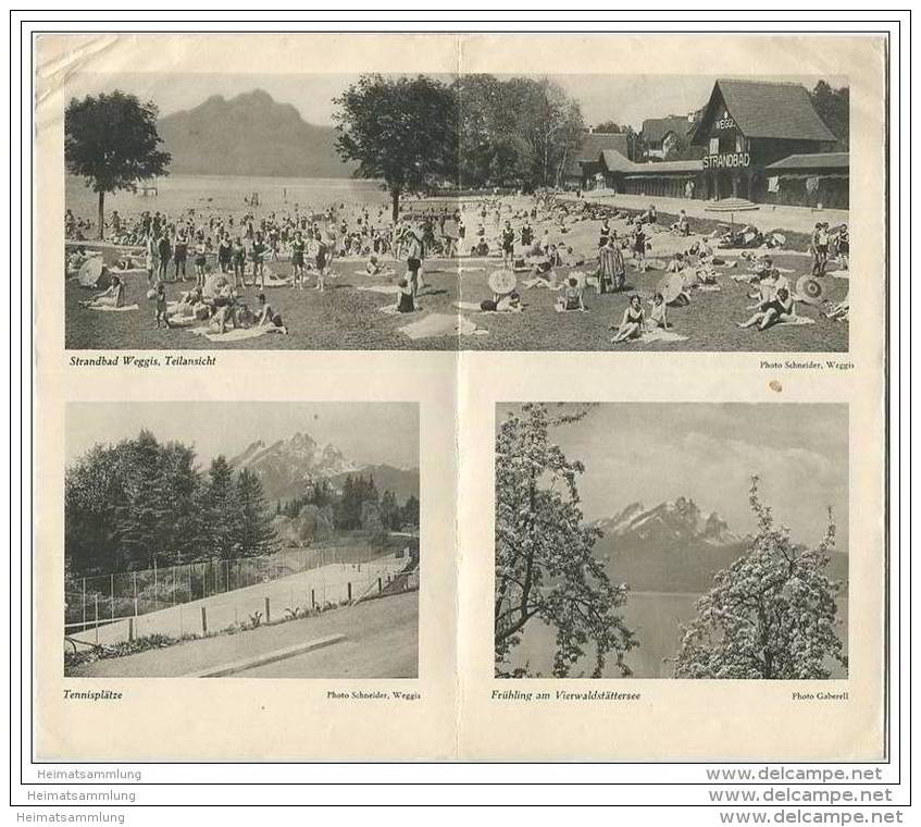 Schweiz - Weggis Am Vierwaldstättersee 1929 - Faltblatt Mit 11 Abbildungen - Hotel Und Pensionspreise - Reiseprospekte