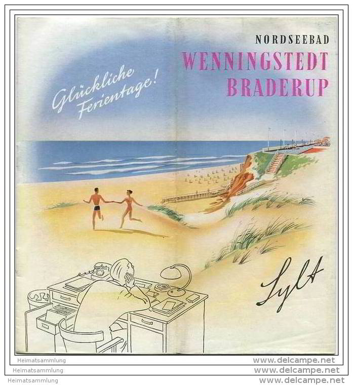 Deutschland - Wenningstedt Braderup 1956 - 12 Seiten Mit 20 Abbildungen - Beiliegend Wohnungsanzeiger 20 Seiten Mit Vie - Reiseprospekte