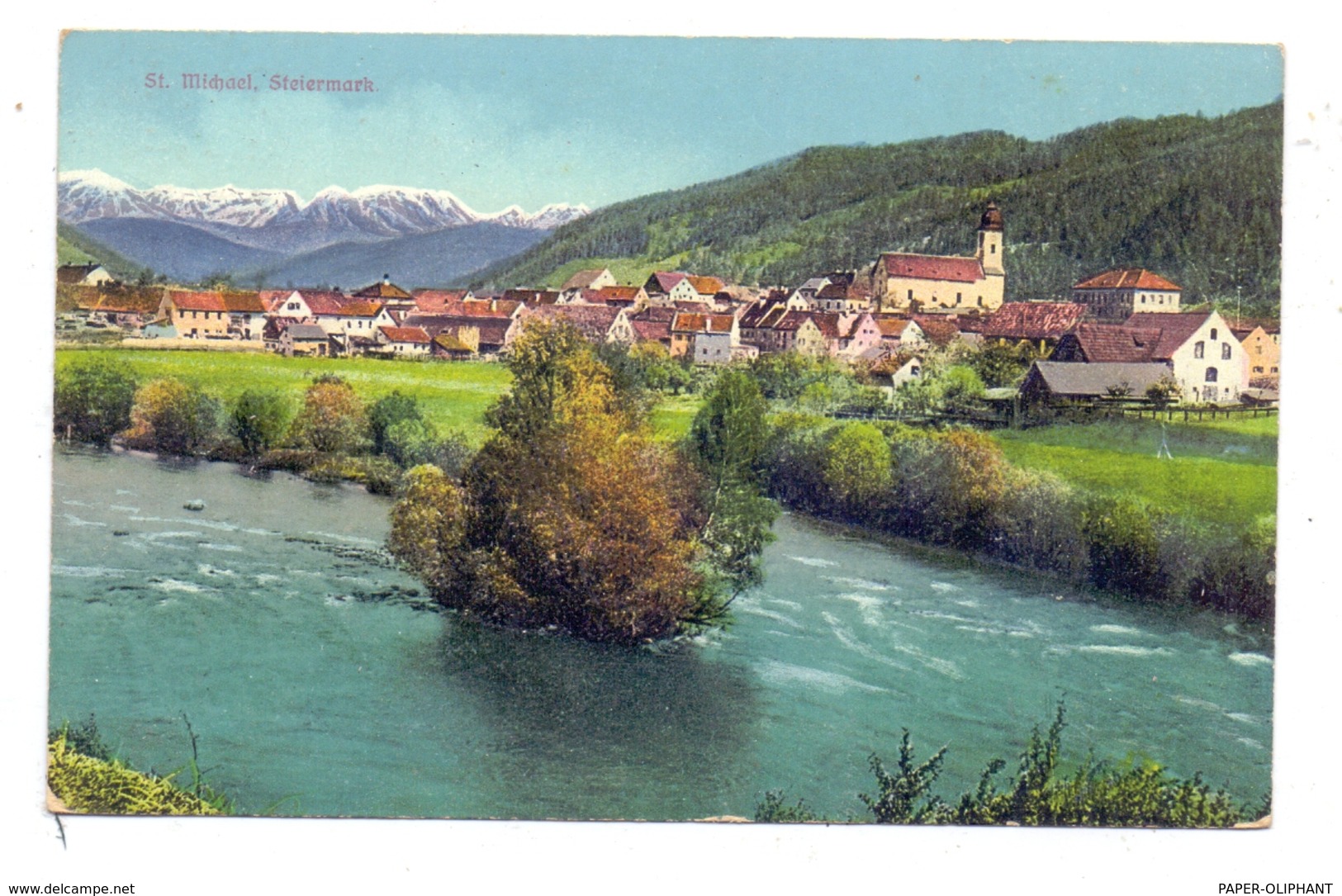 A 8713 ST. MICHAEL, Ortsansicht, 1916, Deutsche Feldpost - Leoben