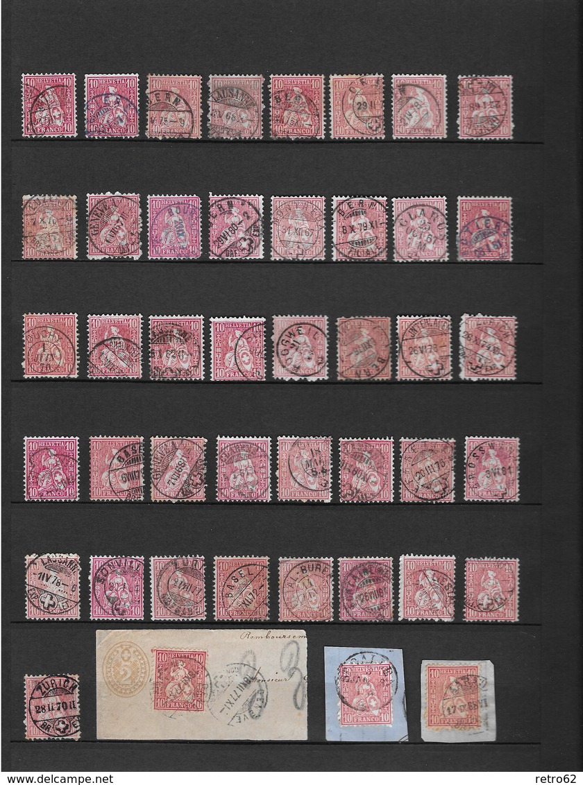 1862 - 1881 SITZENDE HELVETIA Gezähnt → Grosse Sammlung Auf 14 Albumseiten ►RRR◄ - Lotes/Colecciones