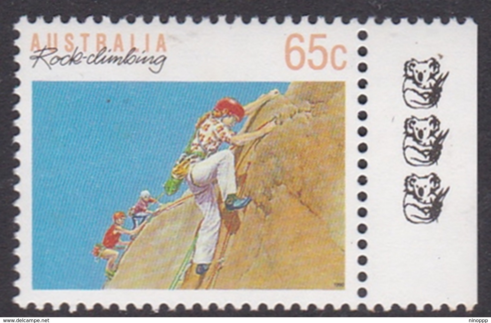 Australia ASC 1230b 1990 Sports 65c Rock Climbing 3 Koalas, Mint Never Hinged - Proofs & Reprints