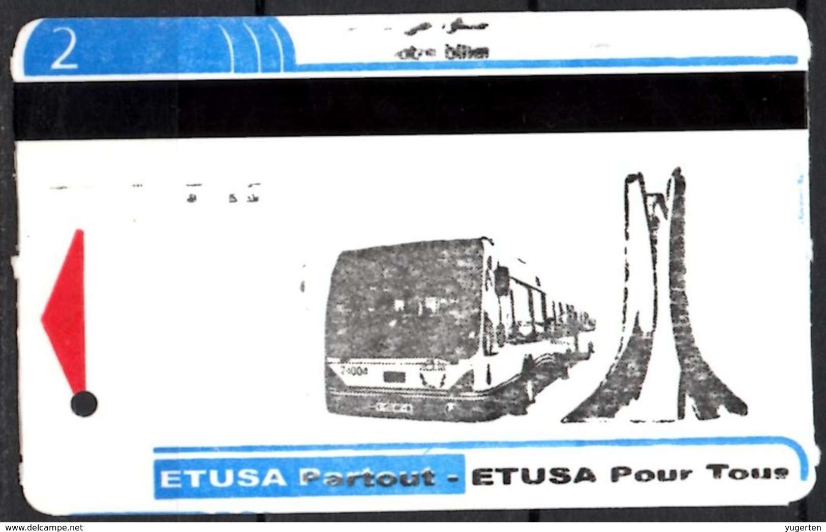 1 Ticket Transport Algeria Bus Algiers Alger - RARE Biglietto Dell'autobus - 1 Billete De Autobús - 1 Busticket - Monde