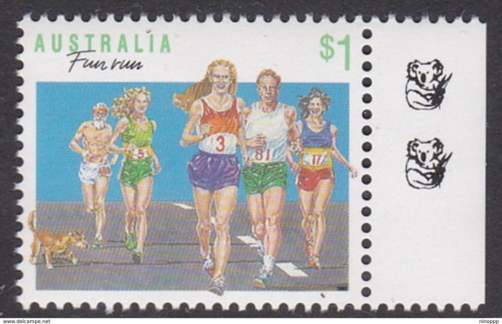 Australia ASC 1231c 1990 Sports $ 1.00 Fun Run 3 Koalas, Mint Never Hinged - Proeven & Herdruk