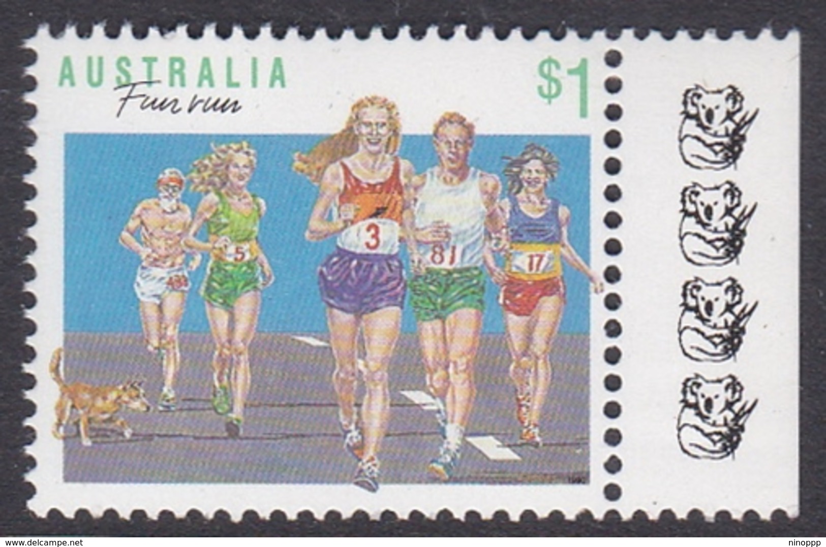 Australia ASC 1231e 1990 Sports $ 1.00 Fun Run 4 Koalas, Mint Never Hinged - Prove & Ristampe