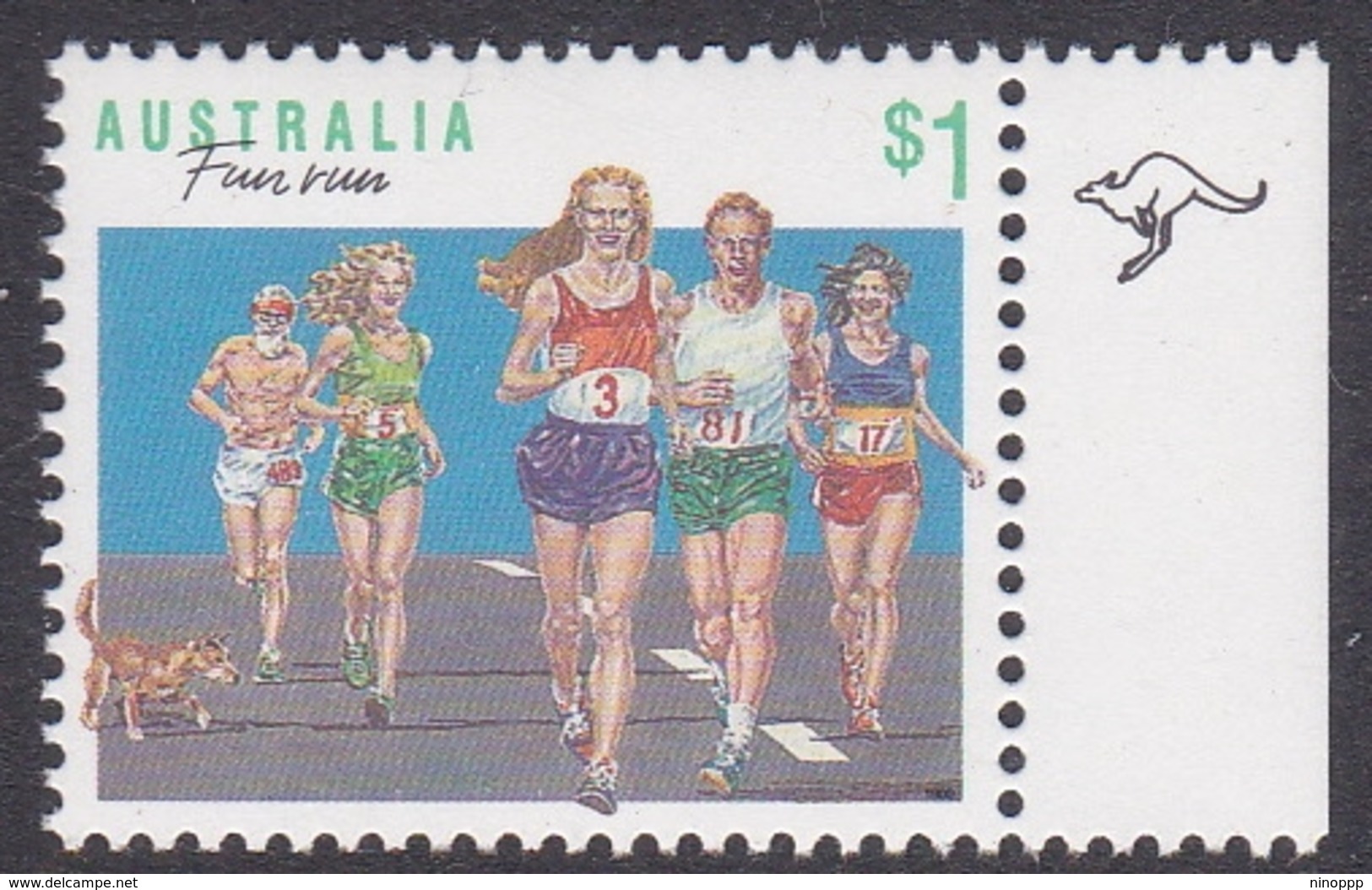 Australia ASC 1231f 1990 Sports $ 1.00 Fun Run 1 Roo, Mint Never Hinged - Proeven & Herdruk