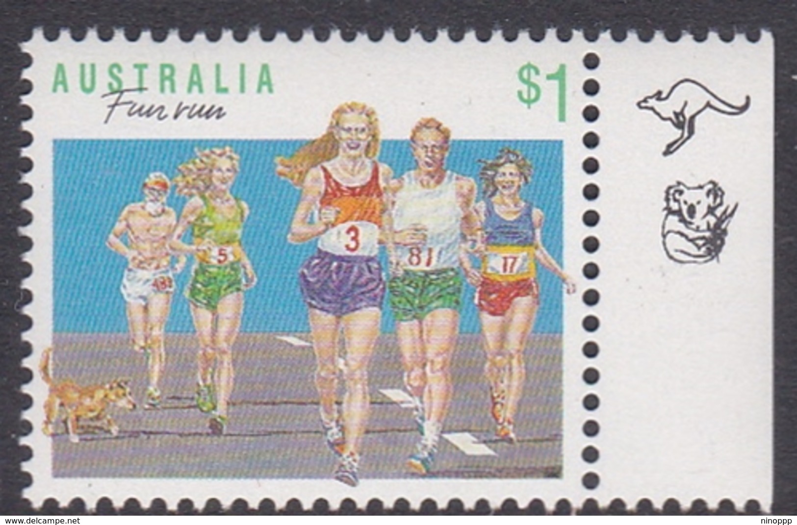 Australia ASC 1231g 1990 Sports $ 1.00 Fun Run 1 Roo +1 Koala, Mint Never Hinged - Prove & Ristampe