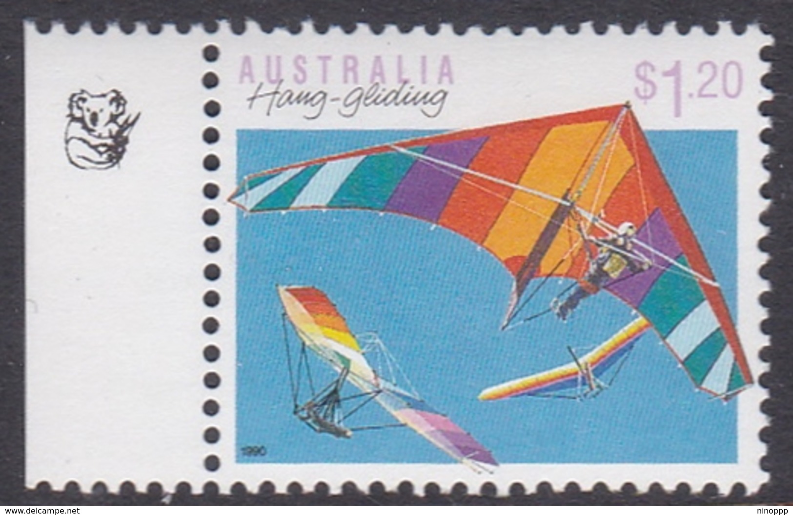 Australia ASC 1268b 1990 Sports $ 1.20 Hang Gliding 1 Koala, Mint Never Hinged - Proofs & Reprints