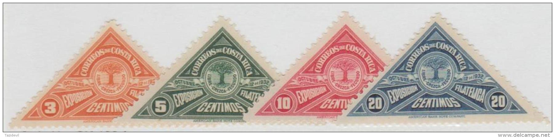 COSTA RICA - 1932  Philatelic Exhibition. Scott 158-161. MNH - Costa Rica