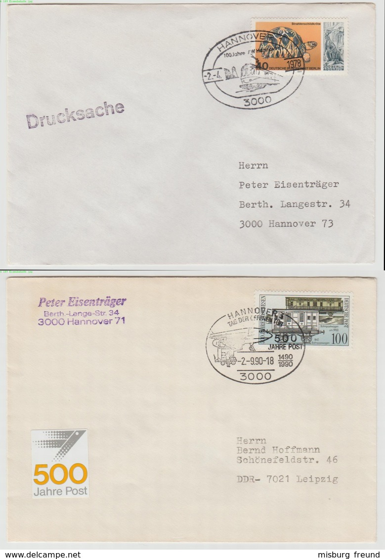 4 189 Belege M. Eisenbahnmotiv Bahnpost Eisenbahn Sonderstempel 11 St. 1978-1990 - Trains