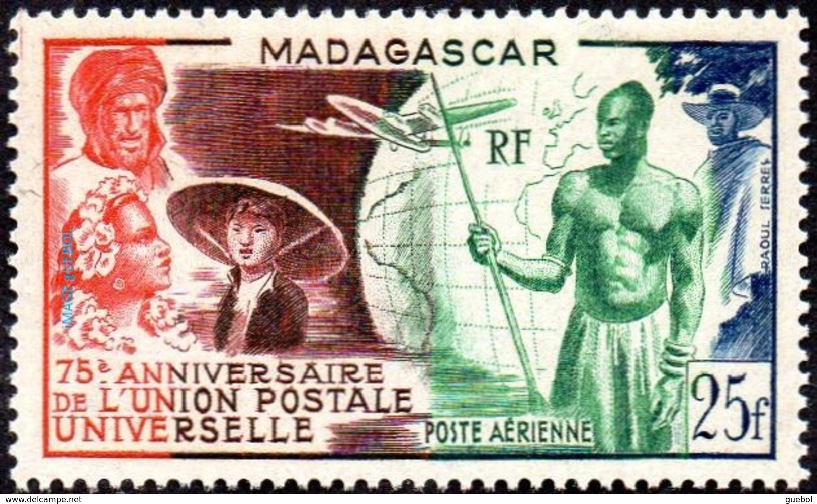 Détail De La Série - Anniversaire De L'U.P.U. ** Madagascar N° PA 72 - 1949 75e Anniversaire De L'UPU