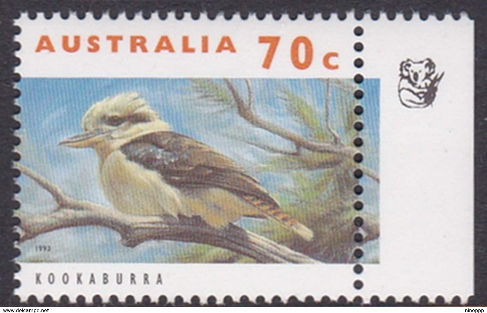 Australia ASC 1403a 1993 Australian Wildlife 70c Kookaburra, 1 Koala Reprint, Mint Never Hinged - Proofs & Reprints