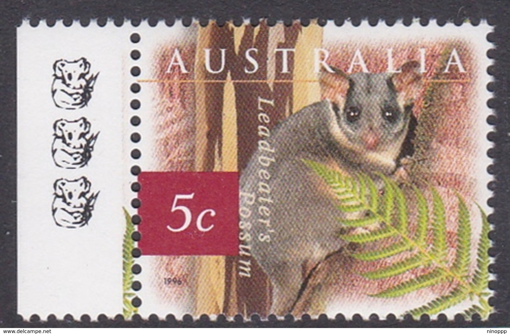 Australia ASC 1560c 1996 Nature Of Australia, 5c Possum, 3 Koalas, Mint Never Hinged - Prove & Ristampe