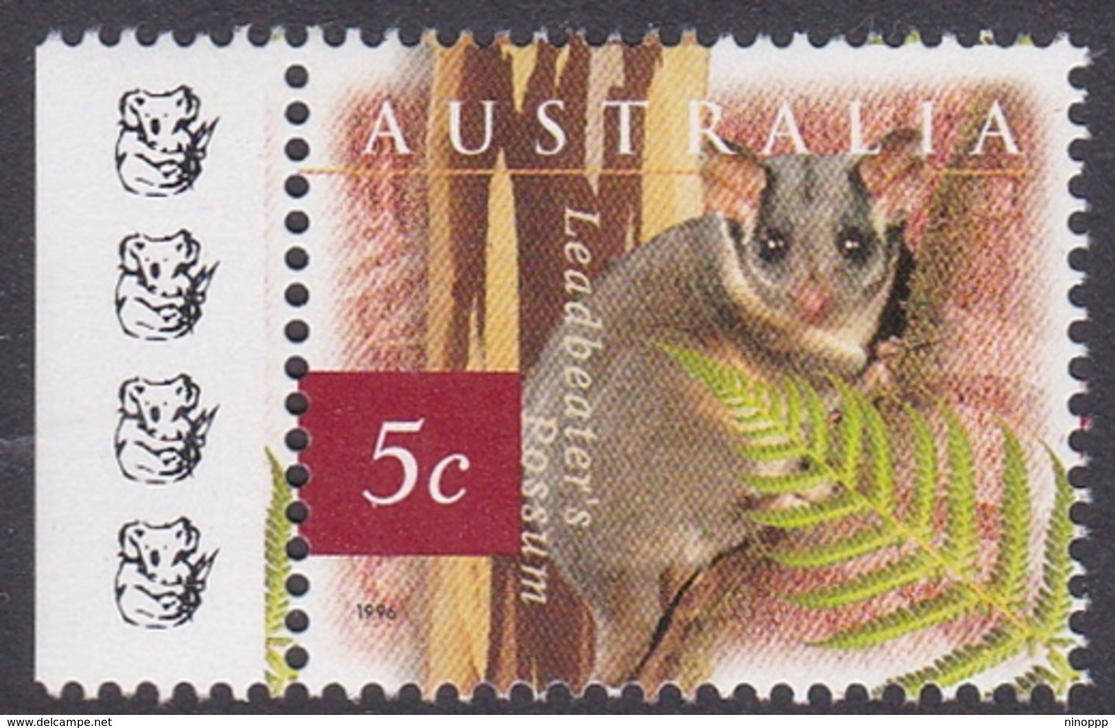 Australia ASC 1560d 1996 Nature Of Australia, 5c Possum, 4 Koalas, Mint Never Hinged - Prove & Ristampe