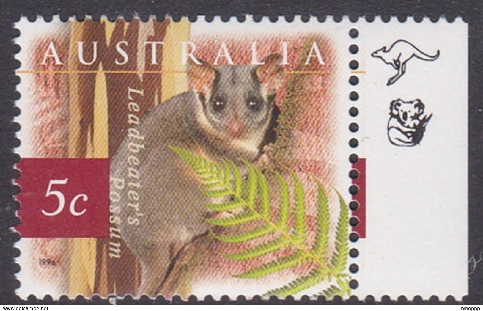 Australia ASC 1560f 1996 Nature Of Australia, 5c Possum, 1 Roo And 1 Koala, Mint Never Hinged - Ensayos & Reimpresiones