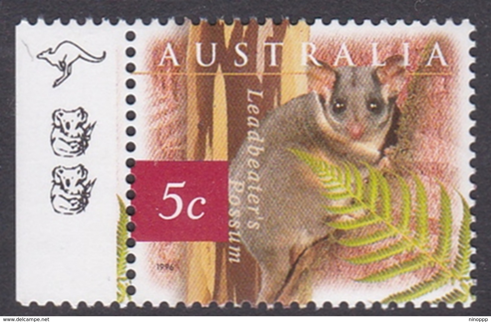 Australia ASC 1560g 1996 Nature Of Australia, 5c Possum, 1 Roo And 2 Koalas, Mint Never Hinged - Ensayos & Reimpresiones