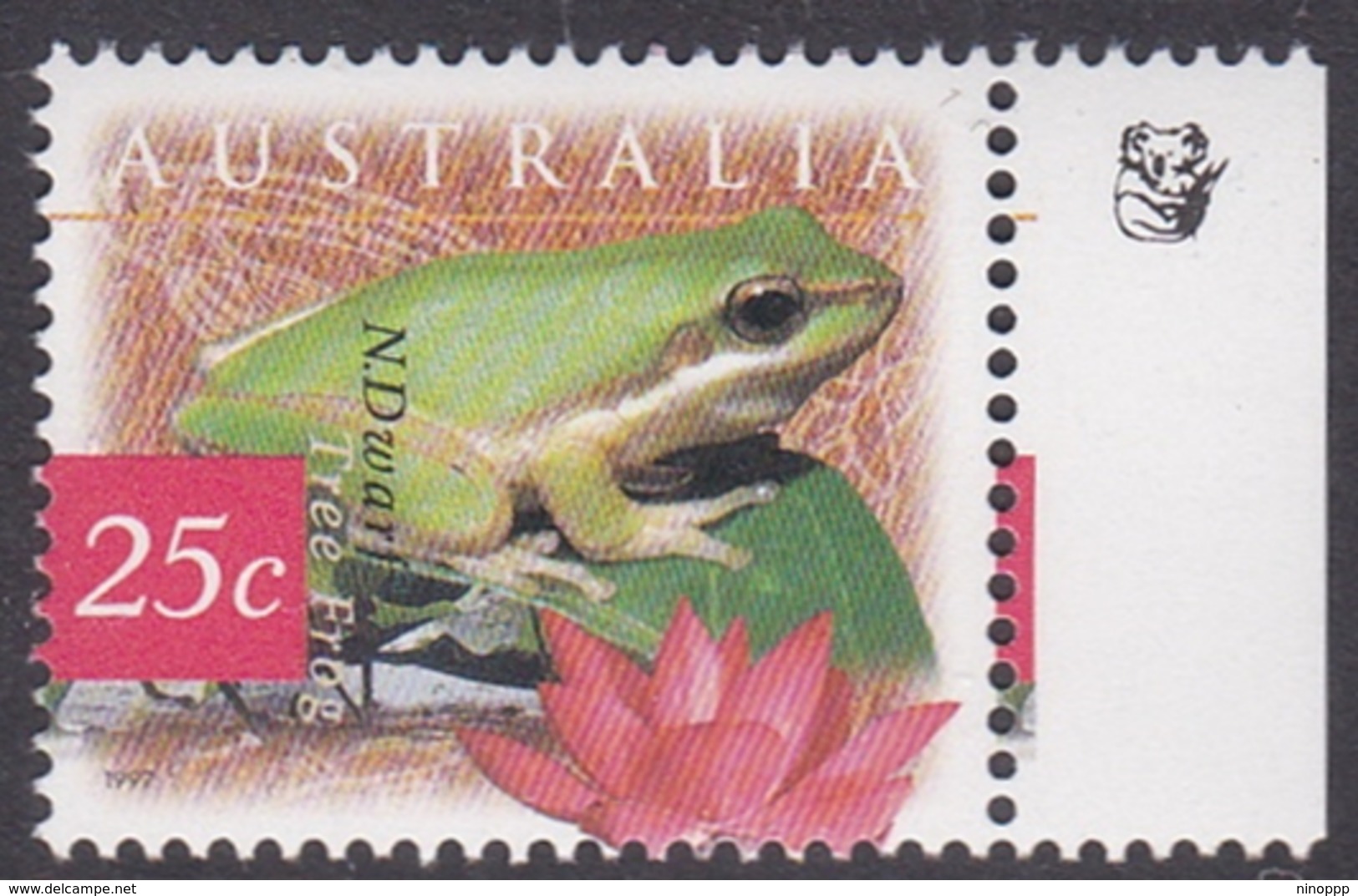 Australia ASC 1607a 1997 Nature Of Australia, 25c Tree Frog 1 Koala, Mint Never Hinged - Prove & Ristampe