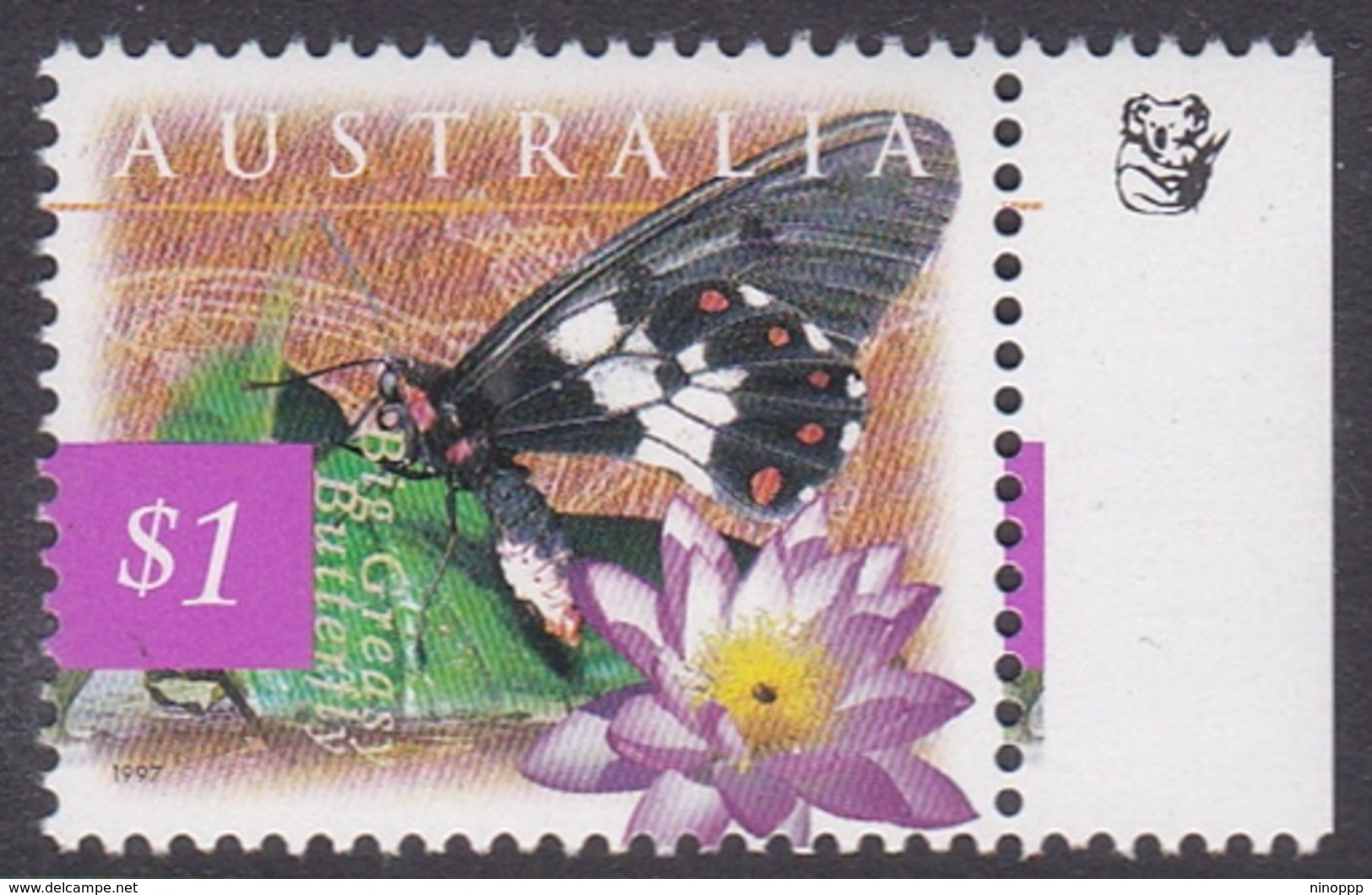 Australia ASC 1608a 1997 Nature Of Australia, $1.00 Butterfly 1 Koala, Mint Never Hinged - Prove & Ristampe