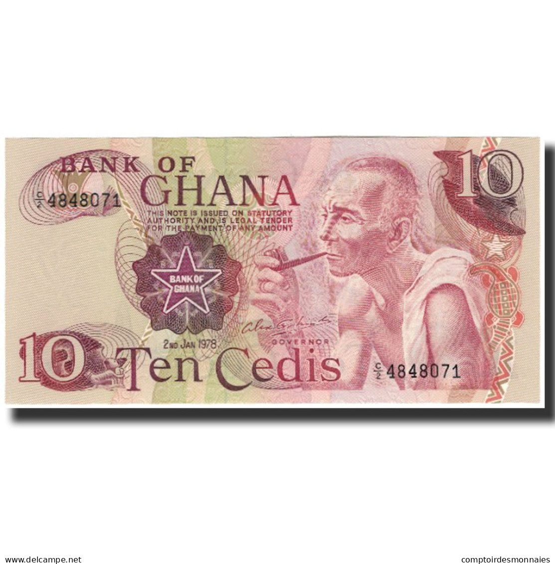 Billet, Ghana, 10 Cedis, 1978-01-02, KM:16f, NEUF - Ghana