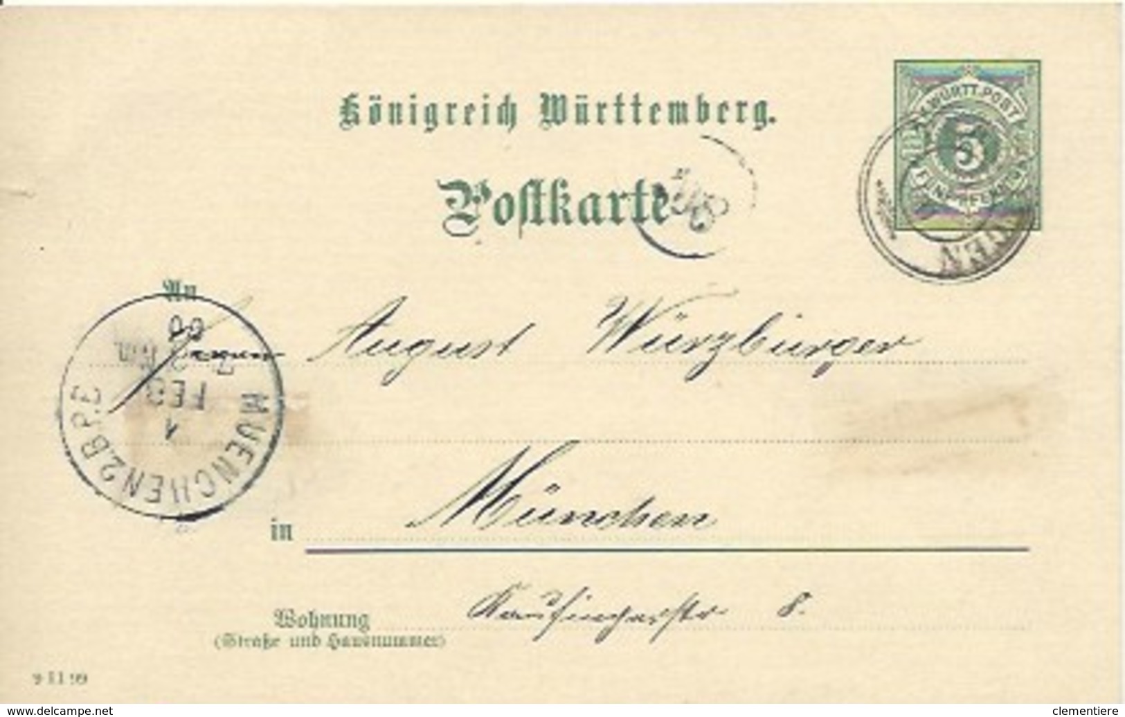 Entier Postal De 5 Pf Sur Carte Postale De Frossingen Pour München - Autres & Non Classés