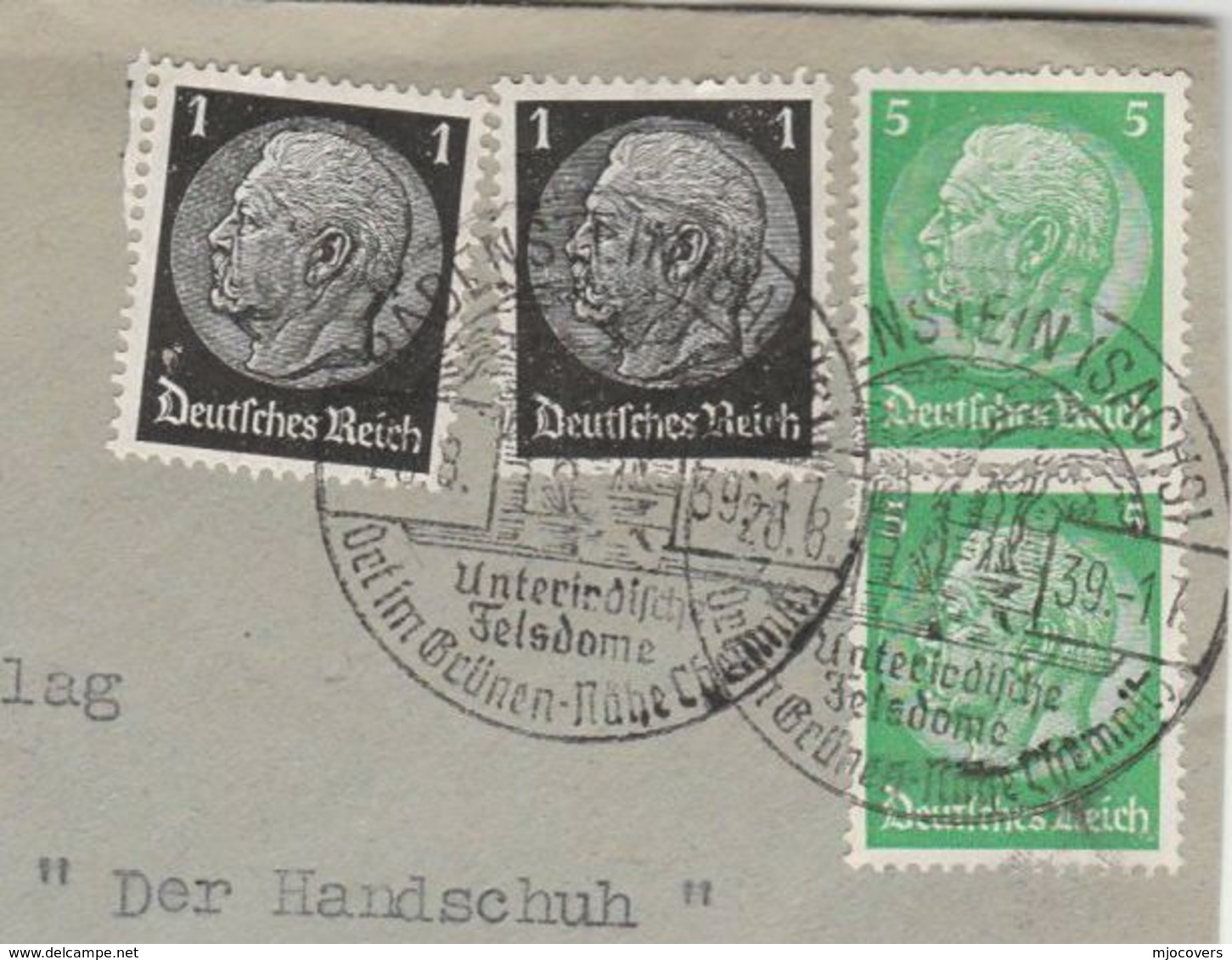 1939 Cover RABENSTEIN Unterirdisch Felsdome GERMANY Stamps - Covers & Documents