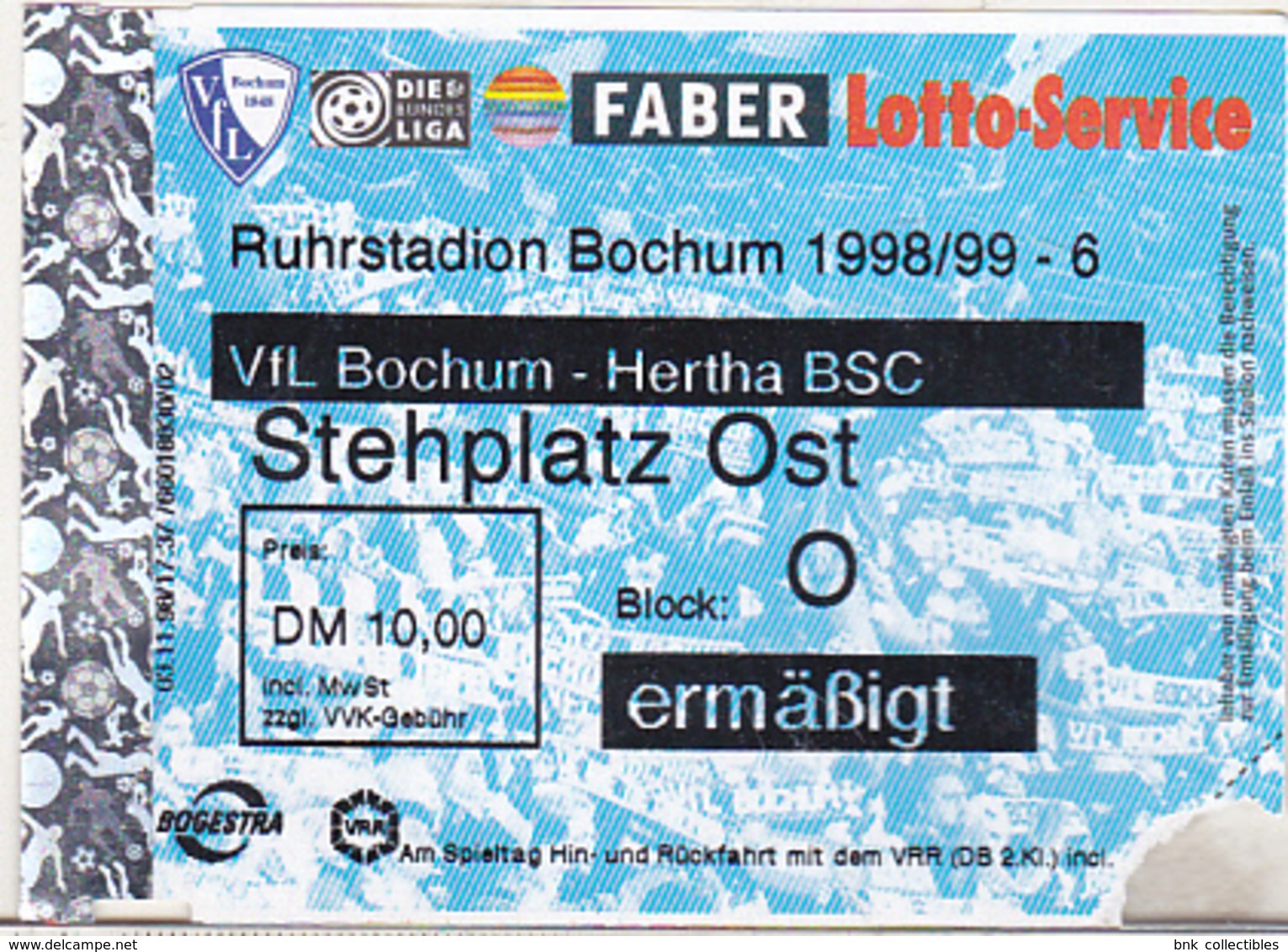 Germany VFL Bochum - Hertha BSC -  1998 Bundesliga Match Ticket - Tickets D'entrée