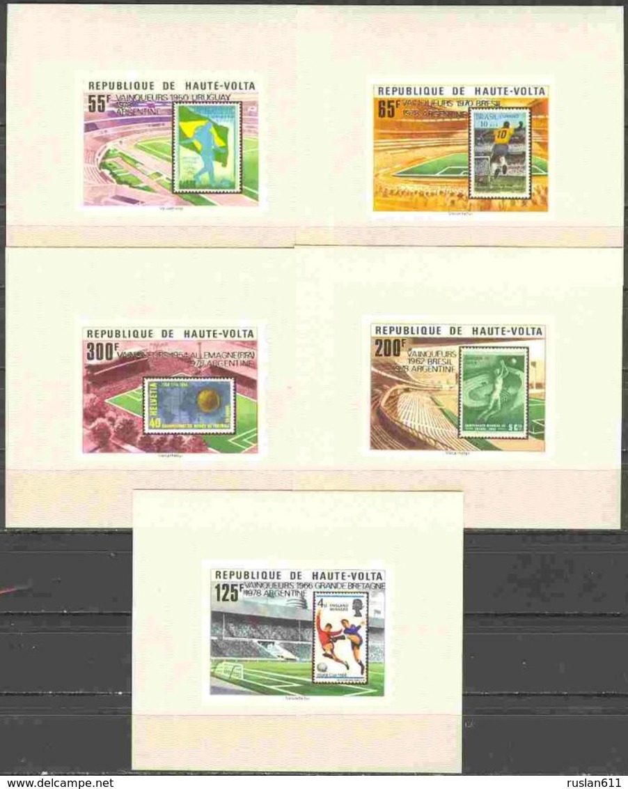 Soccer Football Haute Volta Upper Volta Luxes 740/4 Ovpt 1978 World Cup Argentina MNH ** - 1978 – Argentine