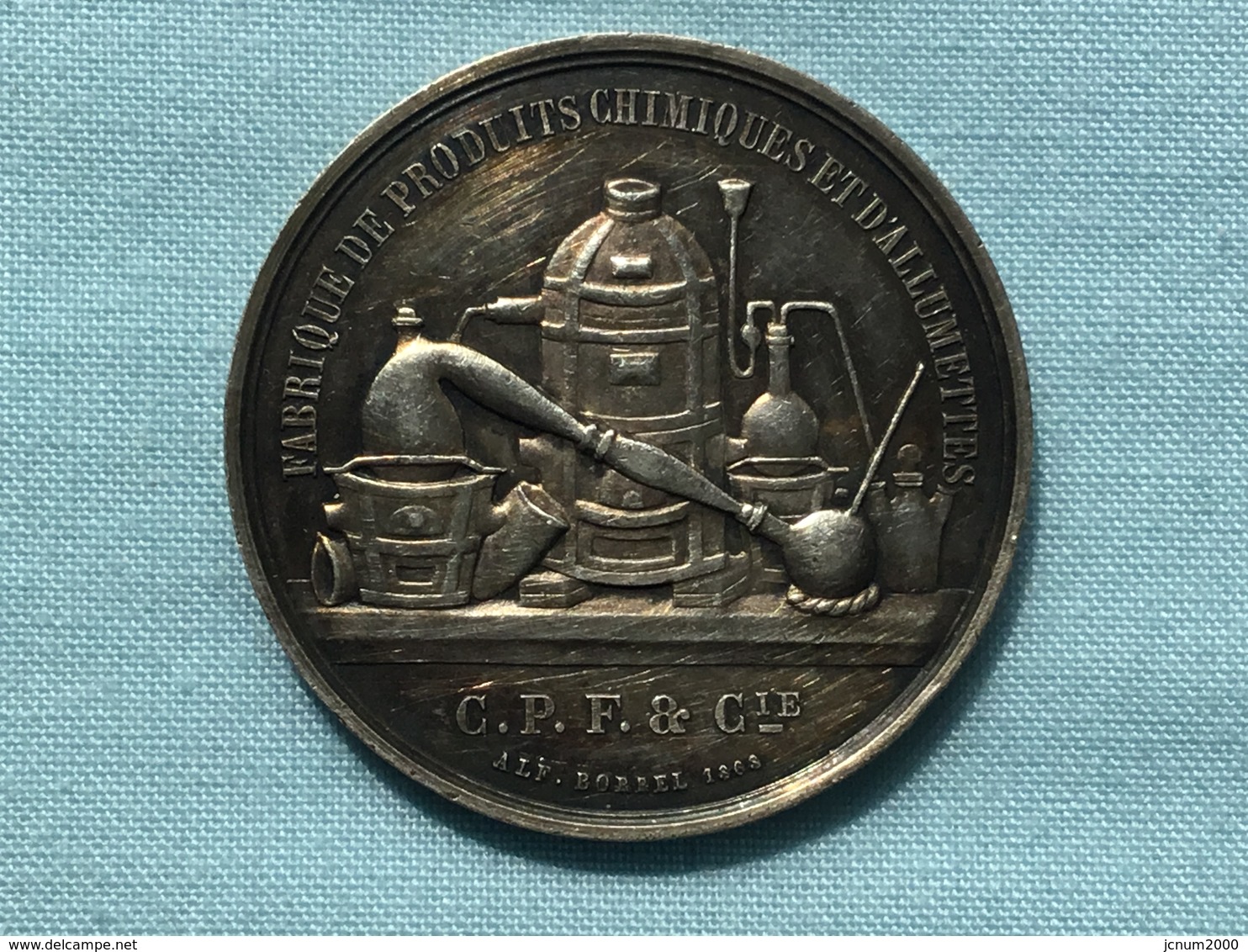 Rare Jeton Argent Coignet Pere Et Fils : Fabrique Produits Chimiques Et Allumettes 1868 Paris Lyon - Professionnels / De Société