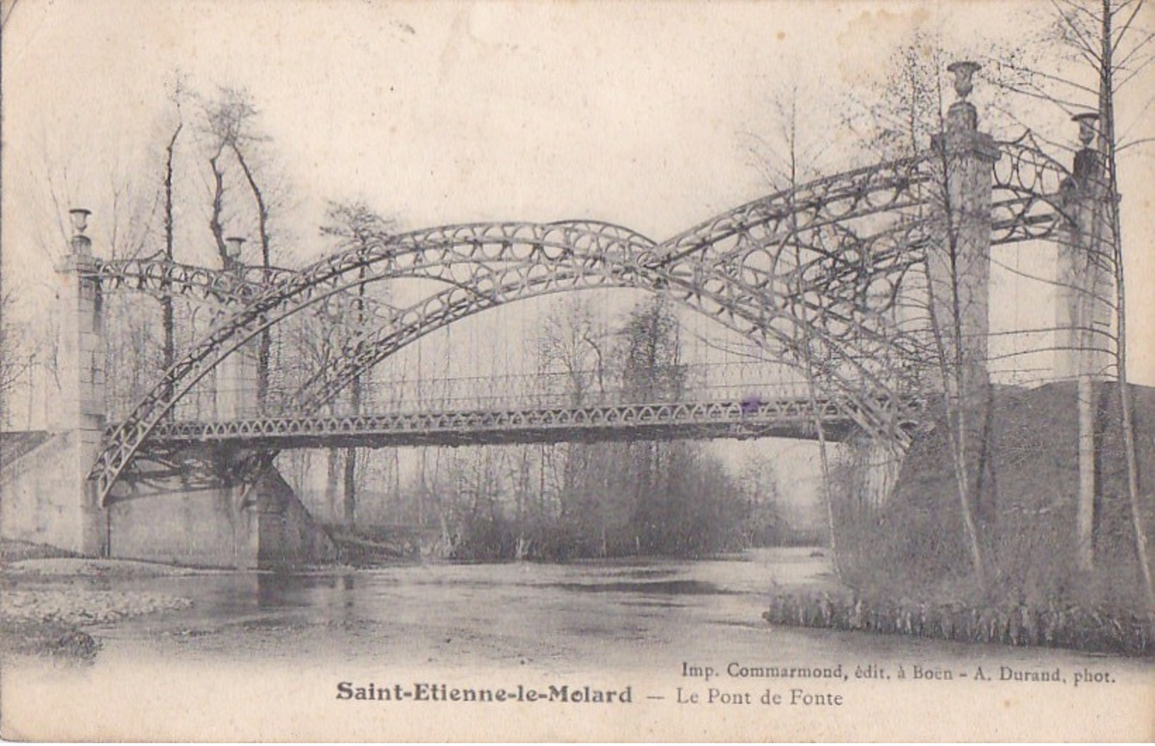 42 SAINT ETIENNE Le MOLARD Belle Construction Artistique Métallique PONT Sur Le LIGNON Aujourd' Hui Disparu Timbre 1907 - Andere & Zonder Classificatie