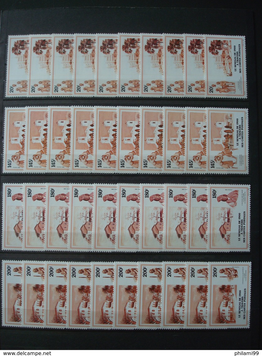 SENEGAL + MAURITANIA STOCK 7 X 10 SETS MNH** 6 SCANS NICE THEMA O/w BUZIN SPORTS CARS INDUSTRY FAUNA IMPERFORATED - Sénégal (1960-...)